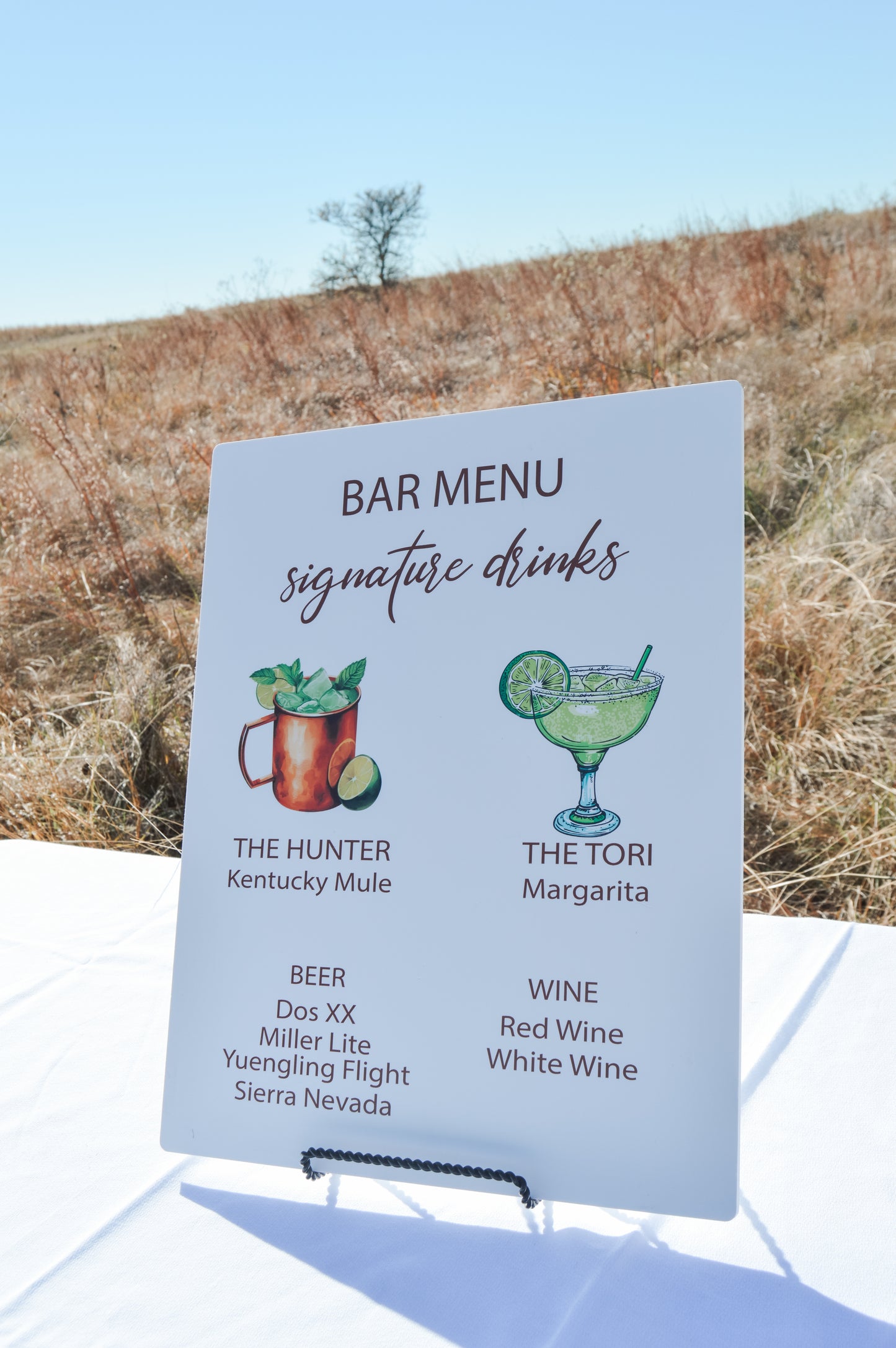 PVC Bar Menu